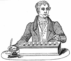Clerk: Clerk using a Pascal (1623-1664) type of adding