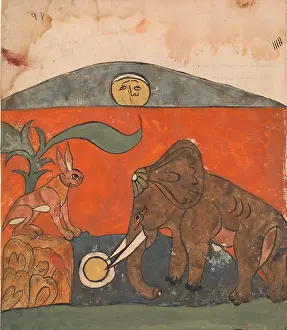 Kalila: The Clever Hare with the King of the Elephants