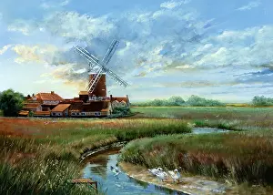 Winnie: Cley Mill ??windmill with river and swans