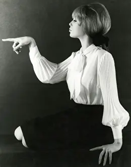 Pleated: Client: John Craig - White Blouse - Model: Pattie Boyd
