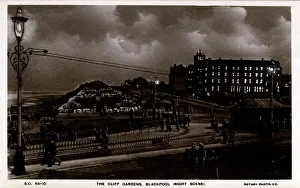 Blackpool: The Cliff Gardens at Night, Blackpool, Lancashire