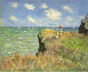 Seascapes: Cliff Walk at Pourville, by Monet