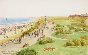 Gorleston: Top of cliffs and beach, Gorleston-on-Sea, Norfolk