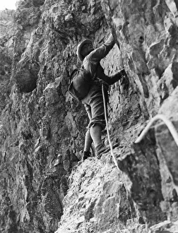 Rockface: CLIMBER ON ROCKFACE