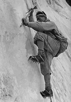 Axes: Climbers during a glacier tour