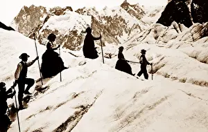 Glace: Climbers, Mer de Glace, Mont Blanc