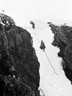 Ghyll: Climbing Deep Ghyll, Scawfell in the Lake District