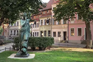 Townhouse: Clio statue, Nikolaikirchplatz, Berlin, Germany