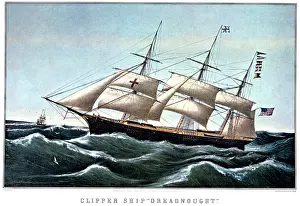 Rigged: Clipper Ship Dreadnought Off Sandy Hook - Square Rigged Sai