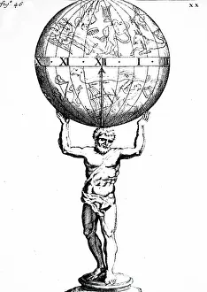 Hidden: Clock in the form of a celestial globe supported