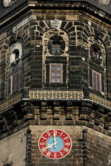 Clock of the Hausmannsturm tower, Dresden, Germany