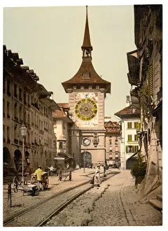 Berne: The clock tower, Berne, Town, Switzerland