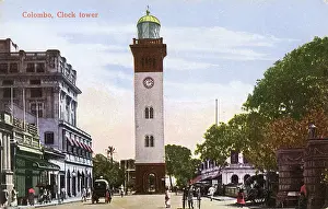 Chatham: Clock tower, Chatham Street, Colombo, Ceylon (Sri Lanka)