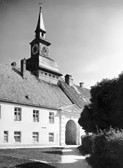 Transverse: Clock Tower of the Old Schleissheim Palace in Munich