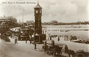 Groynes: Clock Tower & Promenade, Morecambe, Lancashire