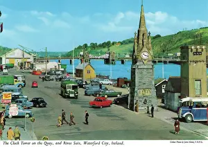 Waterford: Clock Tower on Quay and River Suir, Waterford City