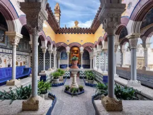 Museums: Cloister, Maricel Museum, Sitges, Catalonia, Spain