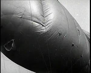 Inflated: Close Up on a Barrage Balloon Inflated and in the Air