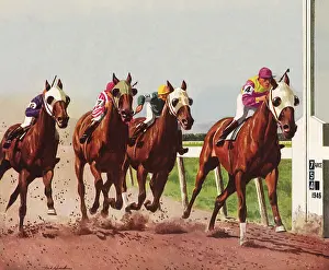 Jockeys: Close Horse Race