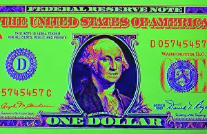 Ger002: Close-Up Detail American Dollar Bill George Washington