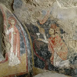 Frosinone: Close-up of the frescoes in