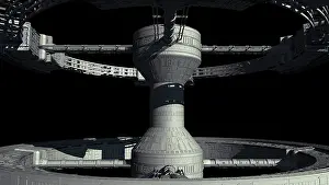 Rendition: Close-up of space station from 2001: A Space Odyssey