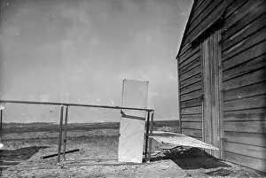 Rudders: Close-up view of rudders and elevator of glider in front of