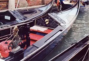Gondolas: Closeup of gondolas, Venice