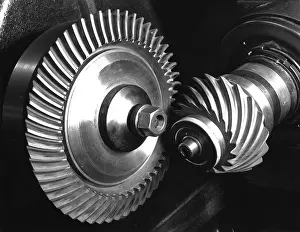 Camerique: Closeup Of Large Gears Meshing