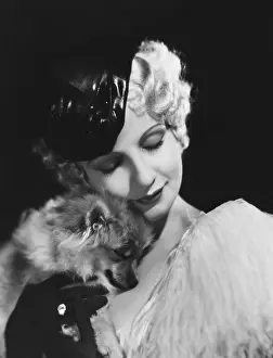 Contentment: Closeup of woman with dog