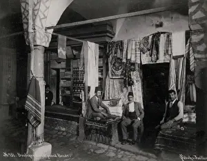 Drapery: Cloth store Grand Bazaar, Constantinople, Istanbul, Turkey