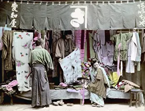 Irca: Cloth store, Japan circa 1890