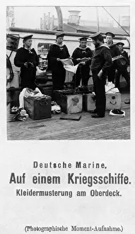 Kiel: Clothing inspection on the upper deck, 1903