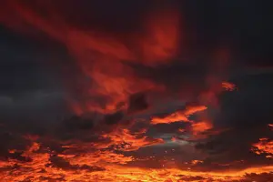 Cloudscape: Clouds at sunset, Ebro Delta, Tarragona, Catalonia, Spain