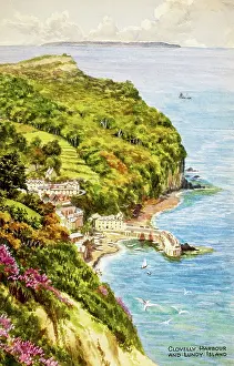 Lundy: Clovelly Harbour and Lundy Island, Devon