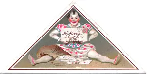 Postbag: Clown on a triangular Christmas card