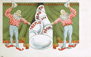 Doffing: Two clowns and a cascade of Easter Eggs