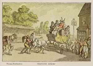 Stagecoaches: COACH CHANGING HORSES