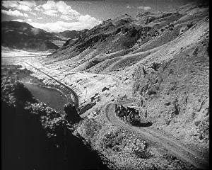 Prairie: Coach and Horses Picking Up Passengers Arriving