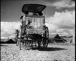 Prairie: Coach and Horses Picking Up Passengers Arriving