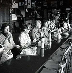 Packed: Coach party having lunch in a pub