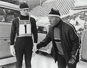 Skijumpers: Coach Sepp Bradl with the young austrian ski
