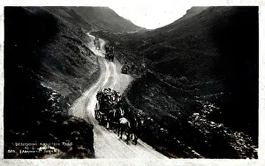 Kirkstone: Coaches descending Kirkstone Pass, Lake District, Cumbria