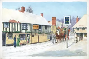 Ightham: Coaching Scene, The George and Dragon, Ightham, Kent