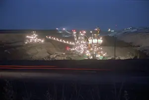 Berezovsky: Coal mining in Berezovsky open pit mine, 1987