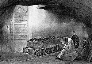 Wagons: Coal Mining : Bottom of pit shaft with train