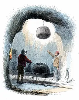Sending: Coal mining: sending baskets (corves) of coal
