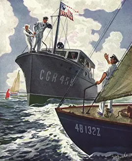 Enforcement: Coast Guard making contact with smaller vessel