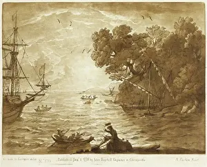 1777: Coastal landscape with an artist drawing