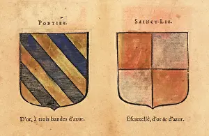 Quarterly: Coat of arms of the Counts of Ponthieu and St. Liz